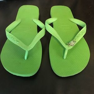 Havaianas Flip Flop Sandals - green - size 9